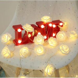 LED Lights Create a warm and elegant atmosphere with these 3M White LED Rose Flower String Lights. Featuring 20 soft-glow LED lights beautifully wrapped in realistic white rose flowers, these battery-operated fairy lights are perfect for decorating bedrooms, weddings, parties, living rooms, and special occasions. Their cordless design makes them easy to install anywhere without the need for a power outlet.